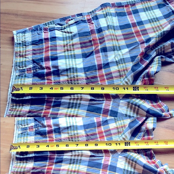 American Eagle Distressed Plaid Shorts Blue Size 32 Men’s - Picture 8 of 15